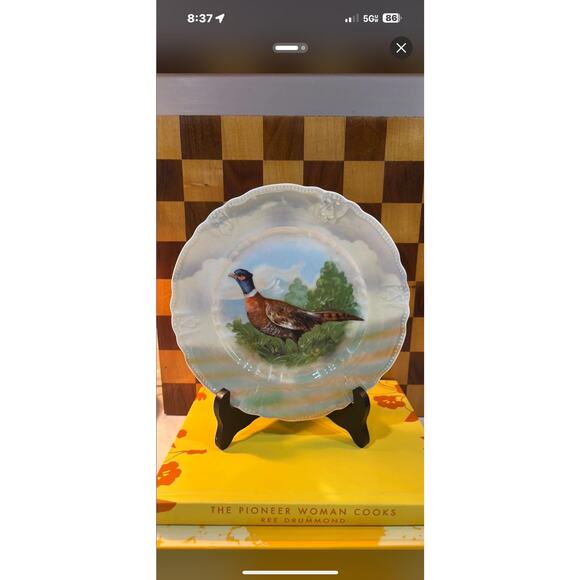 Antique Pheasant Lusterware Decorative 7 inch Cabinet Plate Germany - Picture 1 of 3